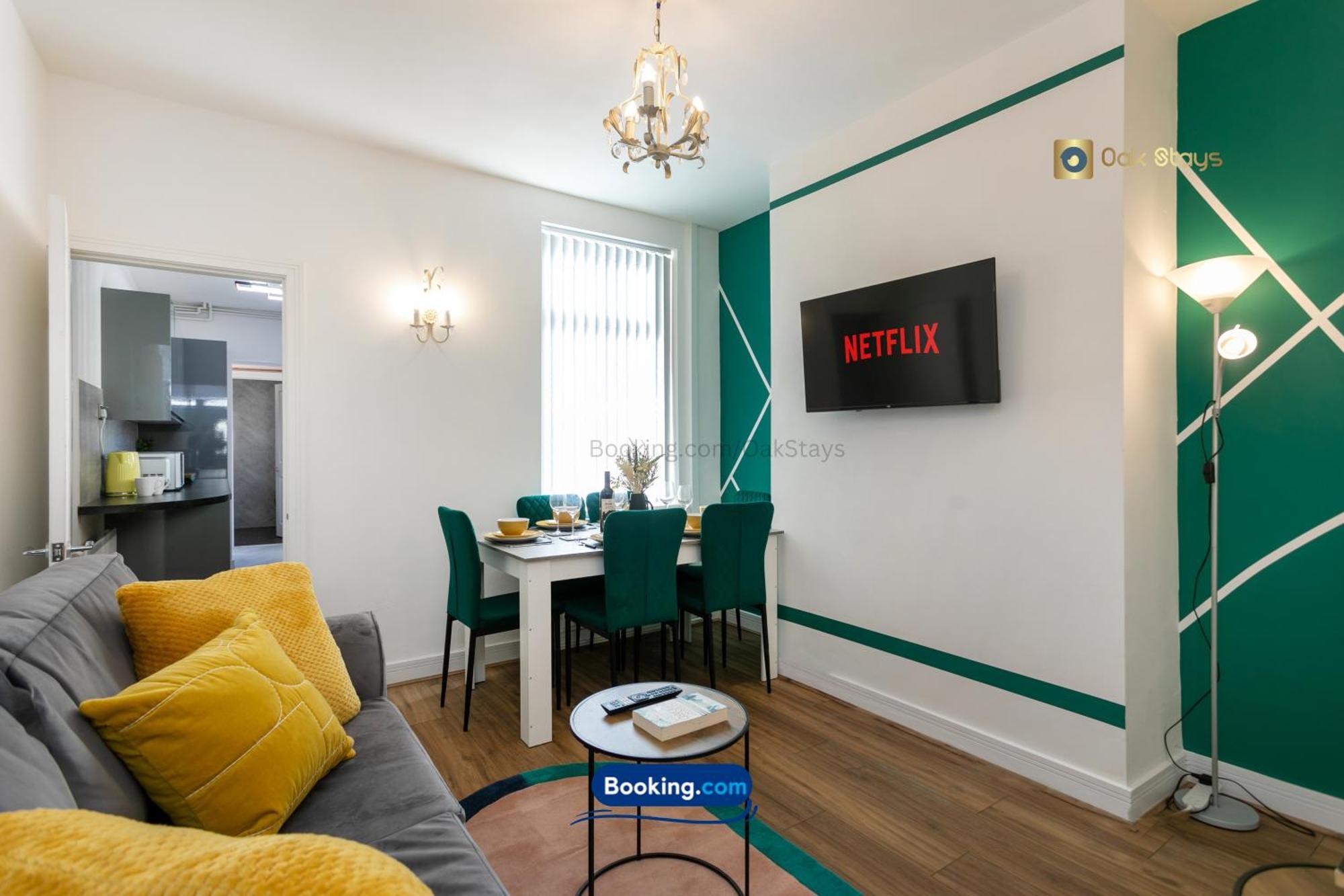 Apartment 30nights Special L 3 Bedroom Modern For 6 Guests In Centre With Free Parking By Oak Short Lets & Serviced Accommodatins *